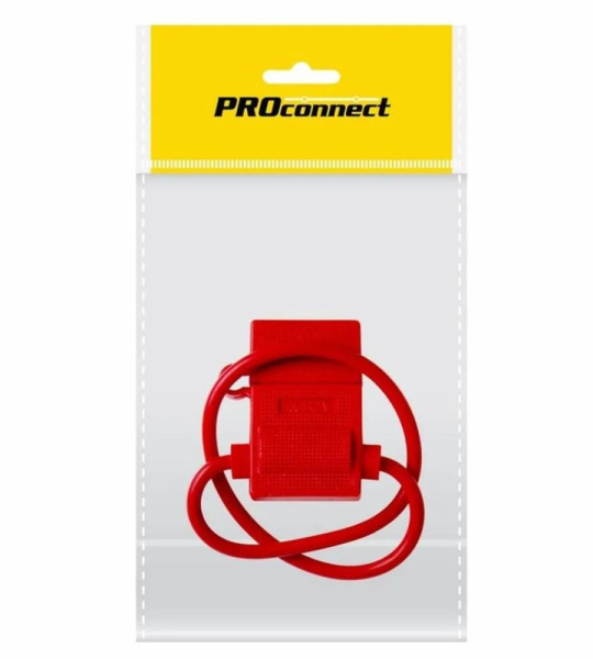 ДЕРЖАТЕЛЬ ПРЕДОХРАНИТЕЛЯ PROCONNECT, ТИП ВИЛОЧНЫЙ, КРАСНЫЙ, 1 ШТ., ПАКЕТ БО REXANT 16042149