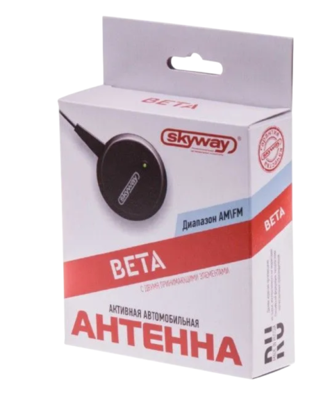 Антенна салона активная SKYWAY ВЕТА круглая тонкое полотно один ус кабель 2,2м