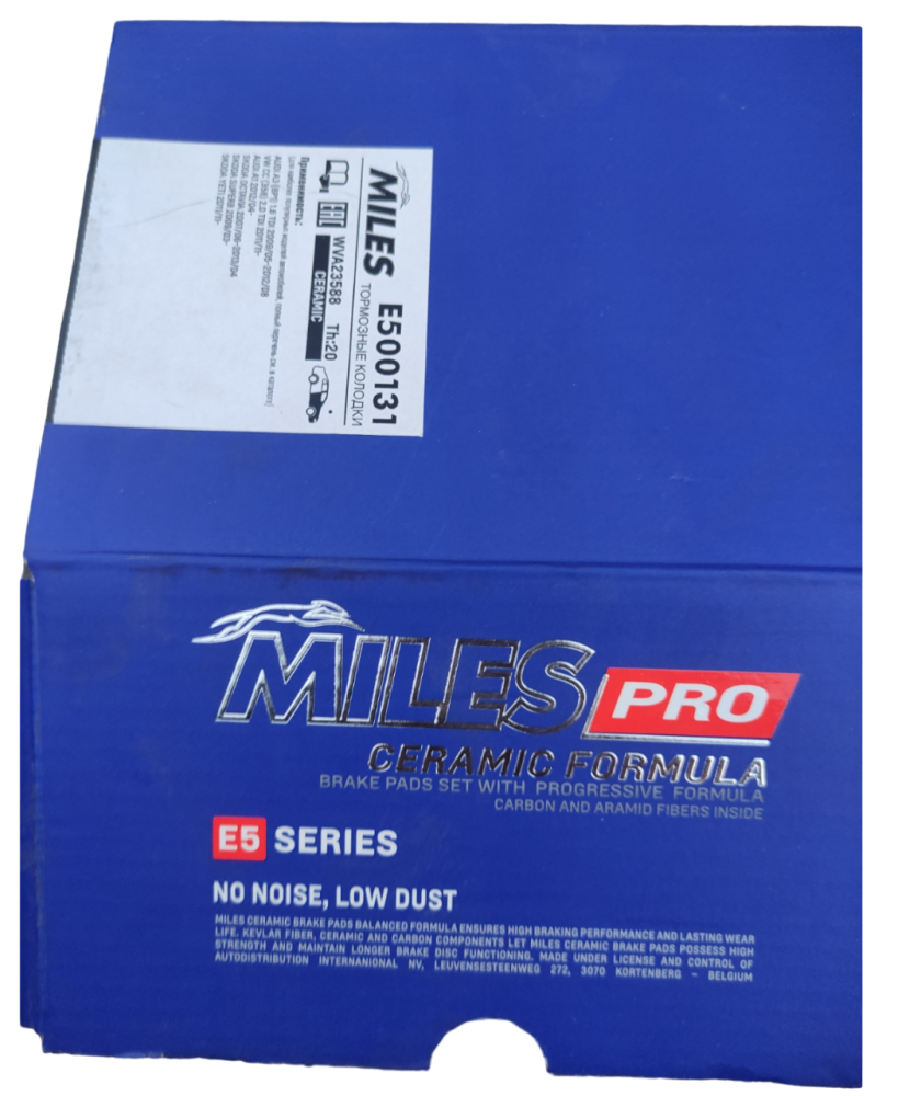 Колодки тормозные "MILES" передние VOLKSWAGEN G5/PASSAT POLO V E500131