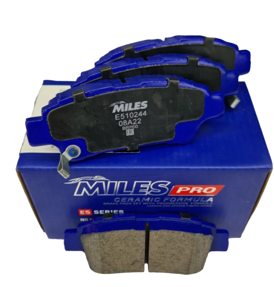 Колодки тормозные "MILES" задние TOYOTA AVENSIS VERSO 2.0 01-/PREVIA 2.0-2.4 E510244