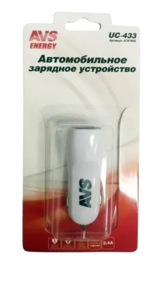 Устройство зарядное для телефона AVS 2 порта UC-433 2,4А