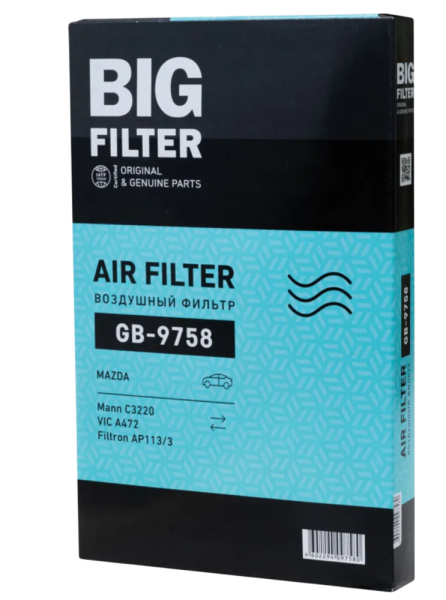 Фильтр воздушный "BIG FILTER" MAZDA 3 (BK/BL) GB-9758