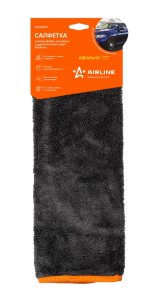 Салфетка Airline микрофибра серая 40 х 40 см