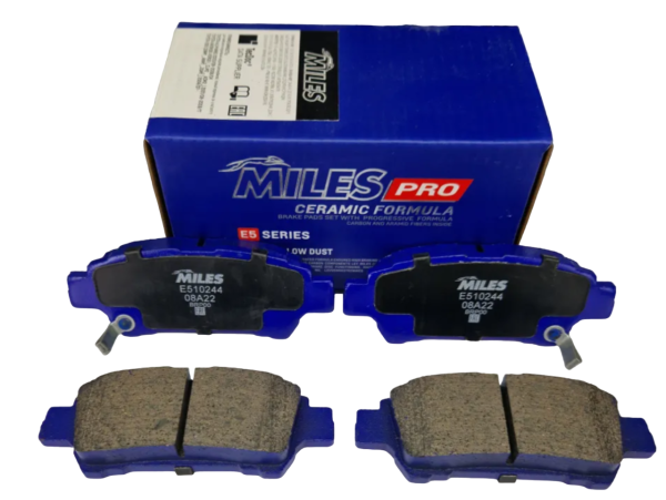 Колодки тормозные "MILES" задние TOYOTA AVENSIS VERSO 2.0 01-/PREVIA 2.0-2.4 E510244